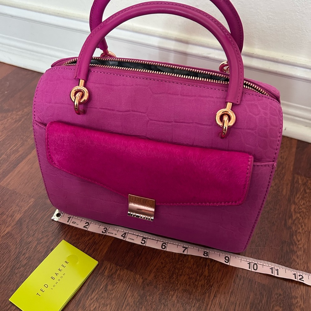 Ted Baker London 2 in 1 Calf Hair Leather Clutch Top Handle Handbag - Picture 15 of 17